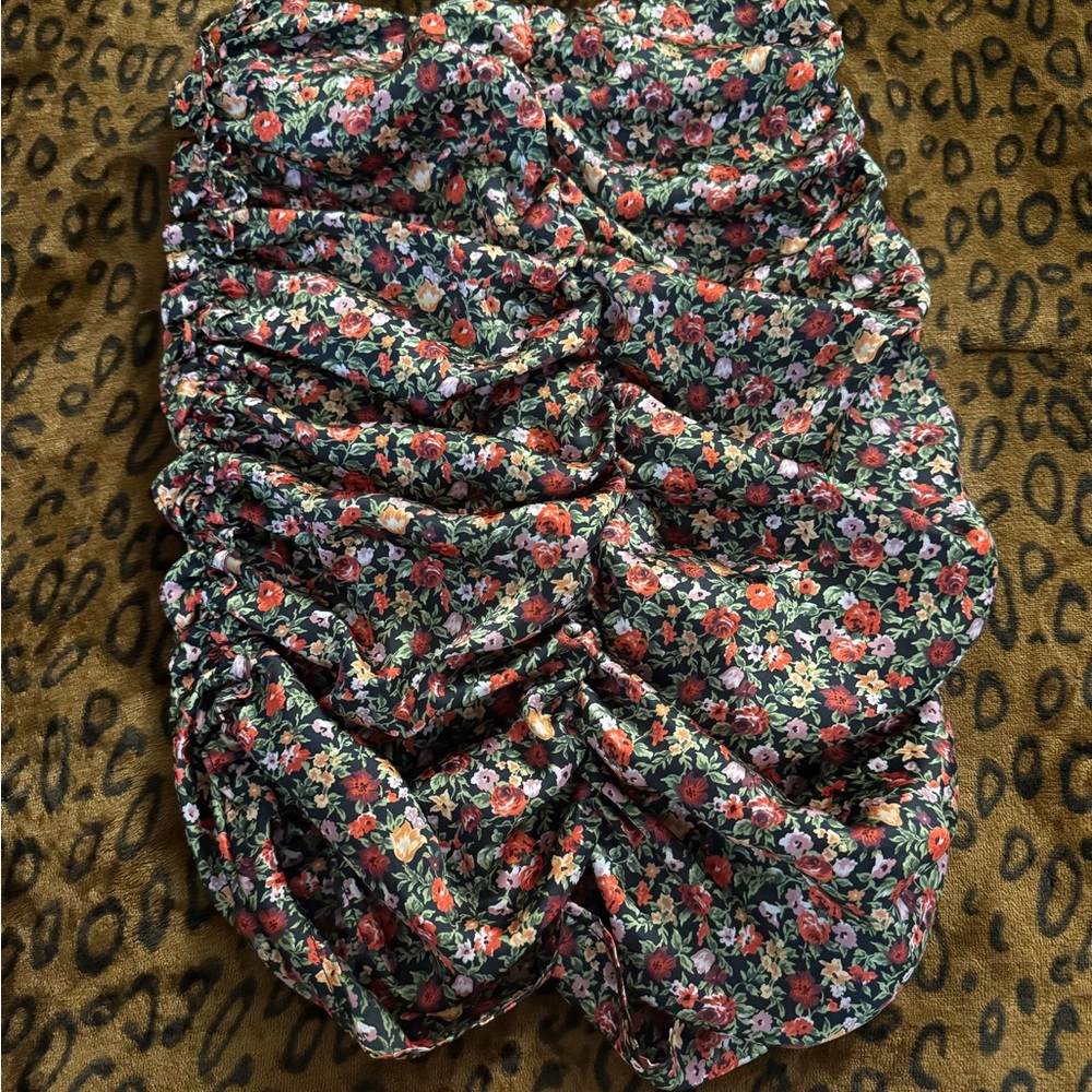 Zara Black Floral Mini Skirt